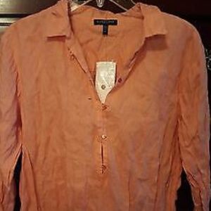 NWT Eileen Fisher Crushed linen light red tunic PL